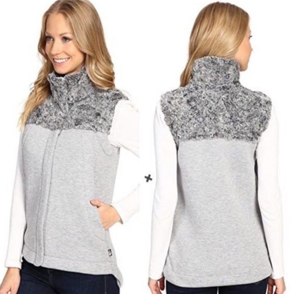 The North Face Woman’s Burgundy Hybirnation Thermal 3D Faux Fur Gorpcore Vest
